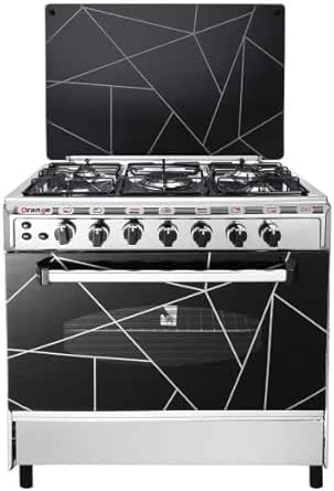 بوتجاز بيلتون، 5 شعلات، 60×80 سم، اشعال ذاتي، E-SCF80 - اسود فضي